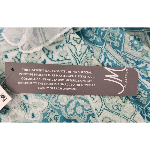 JM Collection Women's Blouse Size 1X Pullover Sheer Sleeves & Hem Gold Bling NWT - Picture 5 of 8